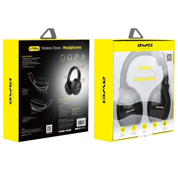 หูฟังบลูทูธไร้สายพับได้ awei A780BL Bluetooth 5.0 เบสหนัก พร้อมแจ็ค 3.5 มม. รุ่น A780BL