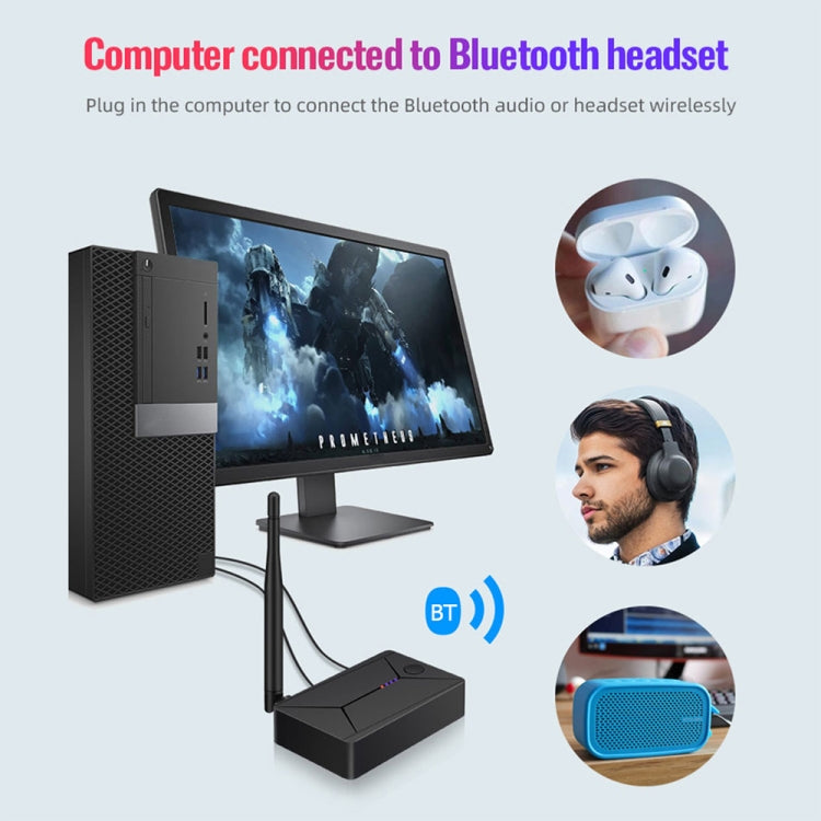 เครื่องส่งสัญญาณเสียงดิจิทัลออปติคอลโคแอกเชียลแบบพกพา 3 in 1 TX13 Bluetooth 5.0 พร้อมแจ็ค 3.5 มม. สำหรับลำโพงบลูทูธ / หูฟัง รุ่น TX13