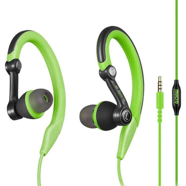 หูฟังสเตอริโอแบบมีสายสำหรับวิ่ง Mucro MB-232 ใส่ในหูพร้อมตะขอหู เหมาะสำหรับวิ่งและออกกำลังกายที่ยิม