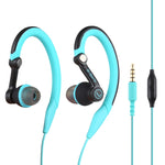 หูฟังสเตอริโอแบบมีสายสำหรับวิ่ง Mucro MB-232 ใส่ในหูพร้อมตะขอหู เหมาะสำหรับวิ่งและออกกำลังกายที่ยิม