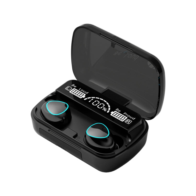 หูฟังบลูทูธ M10 Bluetooth 5.1 TWS พร้อมจอแสดงผลดิจิทัล กล่องชาร์จ รองรับการสัมผัส & Siri & แสดงแบตเตอรี่, M10 สีดำ, M10 สีเขียว