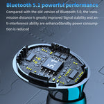 หูฟังบลูทูธ M10 Bluetooth 5.1 TWS พร้อมจอแสดงผลดิจิทัล กล่องชาร์จ รองรับการสัมผัส & Siri & แสดงแบตเตอรี่, M10 สีดำ, M10 สีเขียว