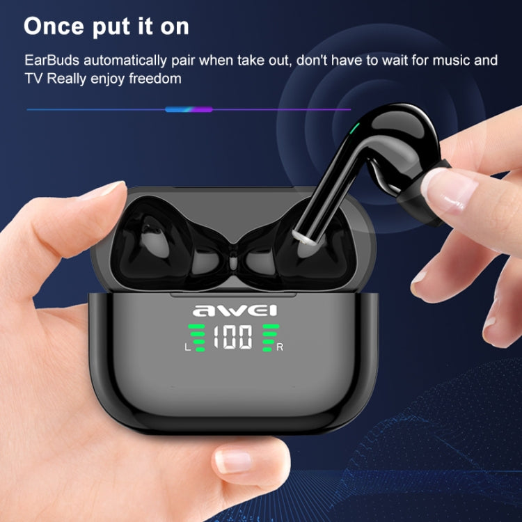 หูฟังสปอร์ตไร้สาย awei T29P Bluetooth V5.0 พร้อมจอแสดงผล LED กันน้ำ IPX4 TWS พร้อมกล่องชาร์จ