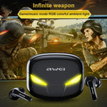 หูฟังสปอร์ตเกมไร้สาย awei T35 Bluetooth V5.0 โหมดคู่ กันน้ำ IPX5 TWS พร้อมกล่องชาร์จ