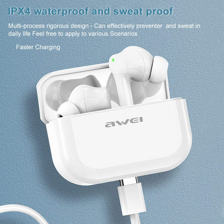 หูฟังสปอร์ตไร้สายตัดเสียงรบกวน ANC awei TA1 Bluetooth V5.0 กันน้ำ IPX4 TWS พร้อมกล่องชาร์จ