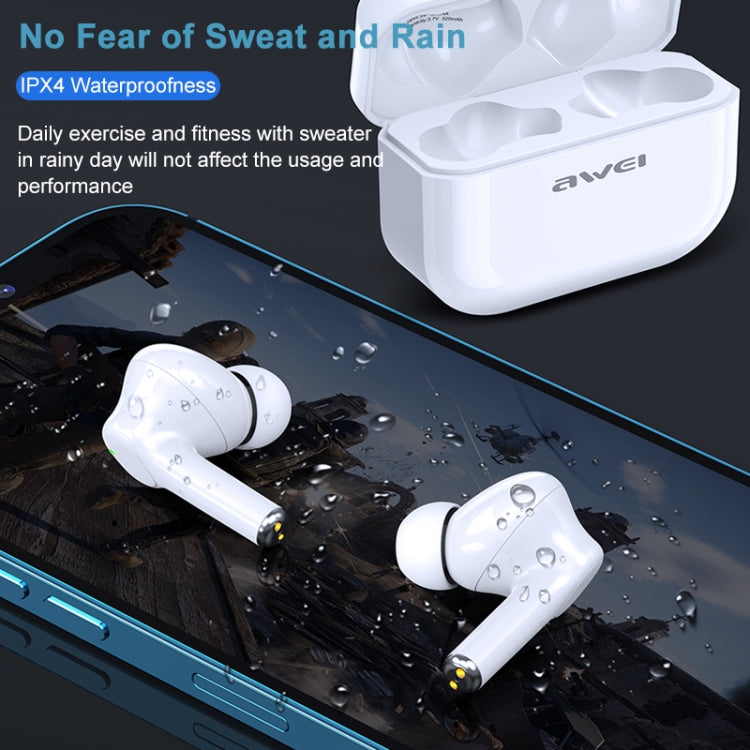 หูฟังสปอร์ตไร้สายตัดเสียงรบกวน ANC awei TA1 Bluetooth V5.0 กันน้ำ IPX4 TWS พร้อมกล่องชาร์จ