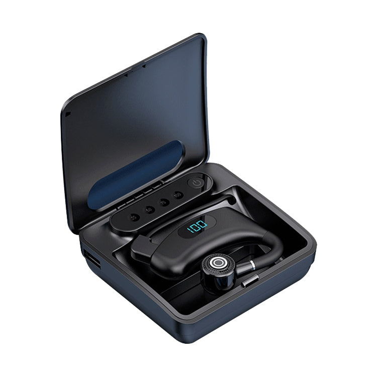 V12 หูฟังบลูทูธไร้สายสไตล์หูแขวนสำหรับธุรกิจ Bluetooth 5.2 พร้อมจอแสดงผลดิจิทัล LED อัจฉริยะและกล่องชาร์จ