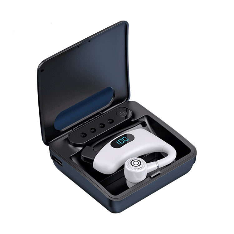 V12 หูฟังบลูทูธไร้สายสไตล์หูแขวนสำหรับธุรกิจ Bluetooth 5.2 พร้อมจอแสดงผลดิจิทัล LED อัจฉริยะและกล่องชาร์จ