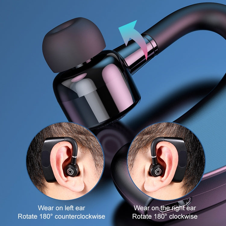 V12 หูฟังบลูทูธไร้สายสไตล์หูแขวนสำหรับธุรกิจ Bluetooth 5.2 พร้อมจอแสดงผลดิจิทัล LED อัจฉริยะและกล่องชาร์จ