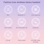 Mijiaer TN22 หูฟังบลูทูธไร้สายแท้สเตอริโอ Bluetooth 5.1