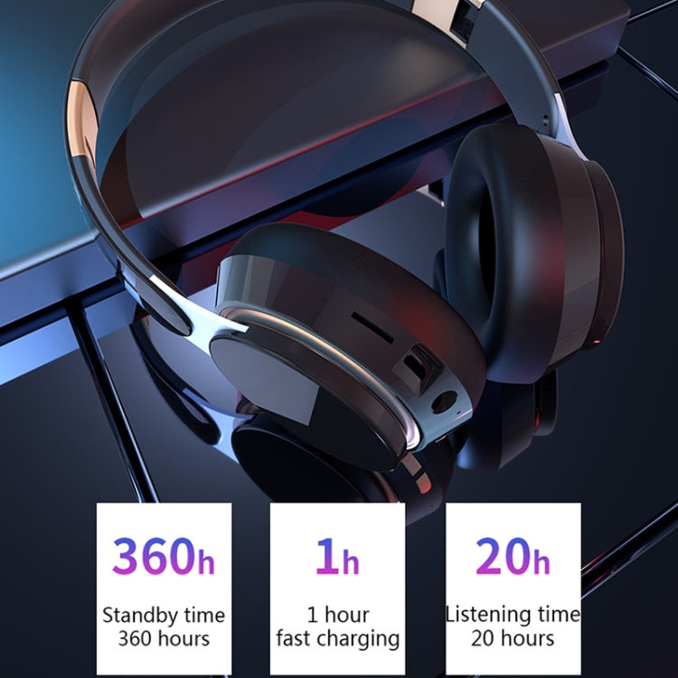 07S หูฟังบลูทูธ V5.0 แบบพับได้สำหรับเล่นกีฬาและเกม พร้อมไมโครโฟน
