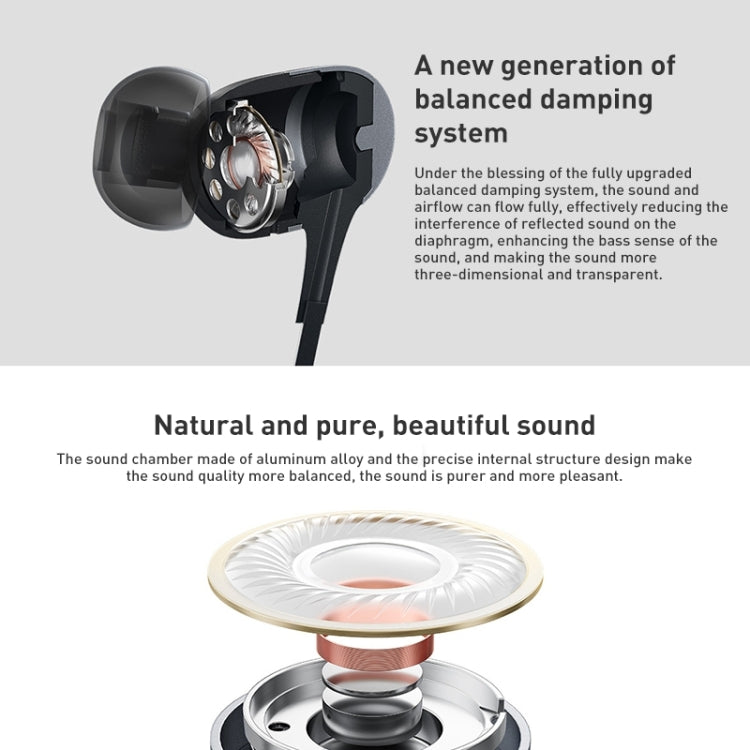 หูฟังอลูมิเนียมอัลลอยด์ Xiaomi แท้ พร้อมสายควบคุมแบบมีสาย 3.5mm, ความยาว: 1.25m, DDQ01WM