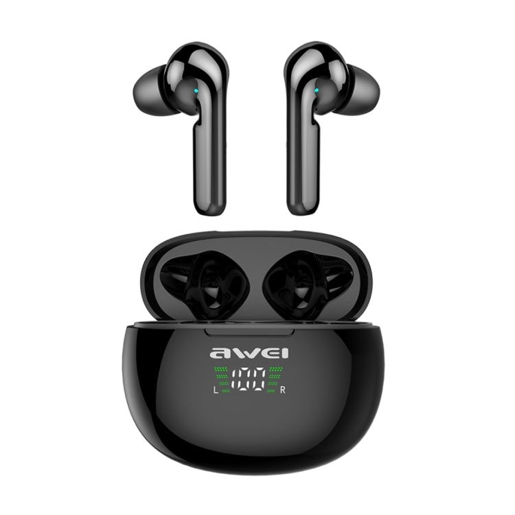 หูฟังบลูทูธ V5.0 TWS แบบไร้สายแท้พร้อมจอ LED และกล่องชาร์จ awei T15P