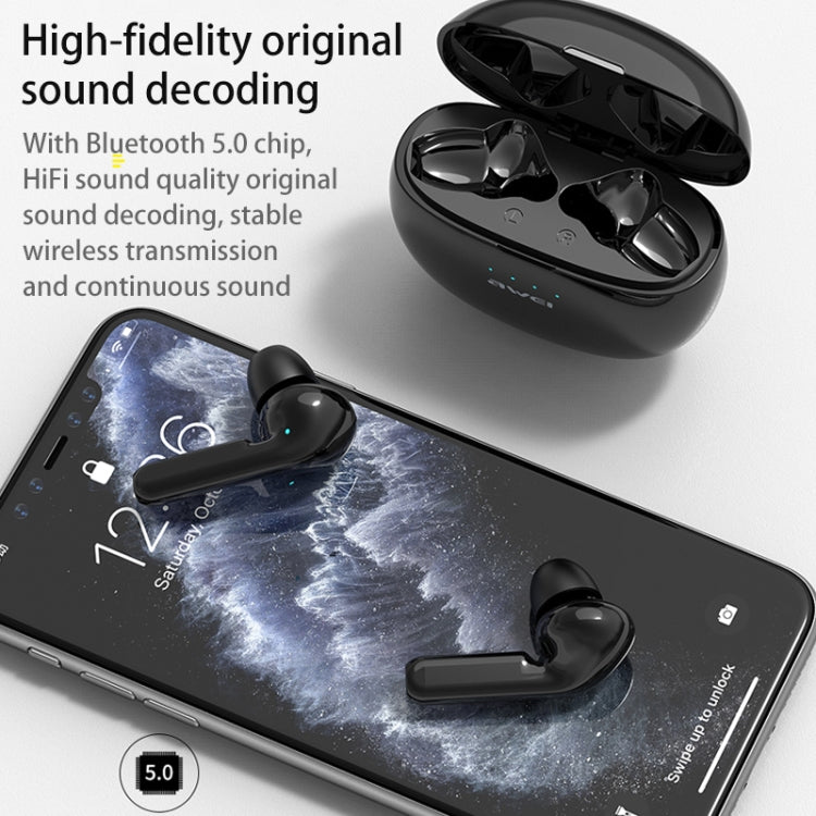หูฟังบลูทูธ TWS V5.0 แบบไร้สายแท้พร้อมกล่องชาร์จ awei T15