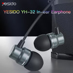 Yesido YH32 หูฟังมีสายในหู 3.5 มม., ความยาว: 1.2 ม., YH32