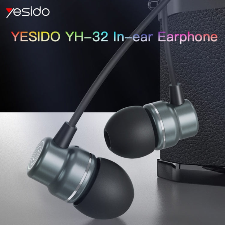 Yesido YH32 หูฟังมีสายในหู 3.5 มม., ความยาว: 1.2 ม., YH32
