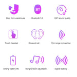 Dt-18 หูฟังบลูทูธไร้สายสองข้าง พร้อมกล่องชาร์จ 2000mAh และระบบสัมผัสกับการชาร์จแม่เหล็กอัจฉริยะ