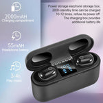 Dt-18 หูฟังบลูทูธไร้สายสองข้าง พร้อมกล่องชาร์จ 2000mAh และระบบสัมผัสกับการชาร์จแม่เหล็กอัจฉริยะ