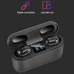 Dt-18 หูฟังบลูทูธไร้สายสองข้าง พร้อมกล่องชาร์จ 2000mAh และระบบสัมผัสกับการชาร์จแม่เหล็กอัจฉริยะ