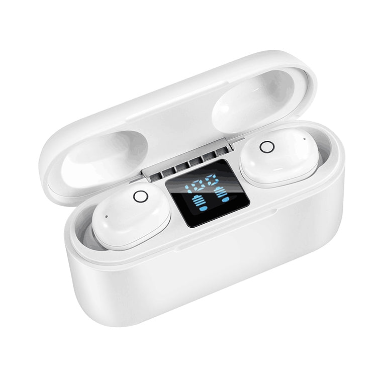 Dt-18 หูฟังบลูทูธไร้สายสองข้าง พร้อมกล่องชาร์จ 2000mAh และระบบสัมผัสกับการชาร์จแม่เหล็กอัจฉริยะ
