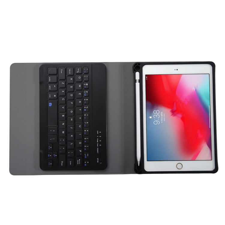 A05B เคสแท็บเล็ตหนังพร้อมคีย์บอร์ดบลูทูธ ABS บางพิเศษ 3.0 ถอดได้สำหรับ iPad mini 5 / 4 / 3 / 2 พร้อมที่ยึด สำหรับ mini 5 / 4 / 3 / 2