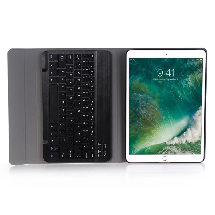 A09 เคสแท็บเล็ตหนังพร้อมคีย์บอร์ดบลูทูธ ABS บางพิเศษ 3.0 ถอดได้สำหรับ iPad Air / Pro 10.5 นิ้ว (2019) พร้อมที่ยึด