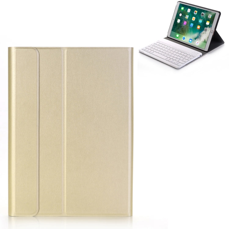 A09 เคสแท็บเล็ตหนังพร้อมคีย์บอร์ดบลูทูธ ABS บางพิเศษ 3.0 ถอดได้สำหรับ iPad Air / Pro 10.5 นิ้ว (2019) พร้อมที่ยึด