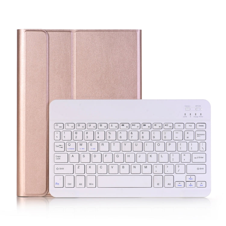 A09 เคสแท็บเล็ตหนังพร้อมคีย์บอร์ดบลูทูธ ABS บางพิเศษ 3.0 ถอดได้สำหรับ iPad Air / Pro 10.5 นิ้ว (2019) พร้อมที่ยึด