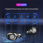 F9 TWS หูฟังบลูทูธไร้สายแบบสองข้าง Bluetooth V5.0 ควบคุมด้วยการสัมผัส พร้อมกล่องชาร์จและหน้าจอดิจิทัล, F9