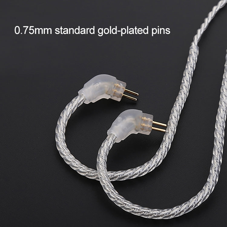สายอัพเกรดเคเบิลหูฟังชุบเงิน TRN พร้อมการเชื่อมต่อ A2DC สำหรับหูฟัง TRN V10 V20, A2DC