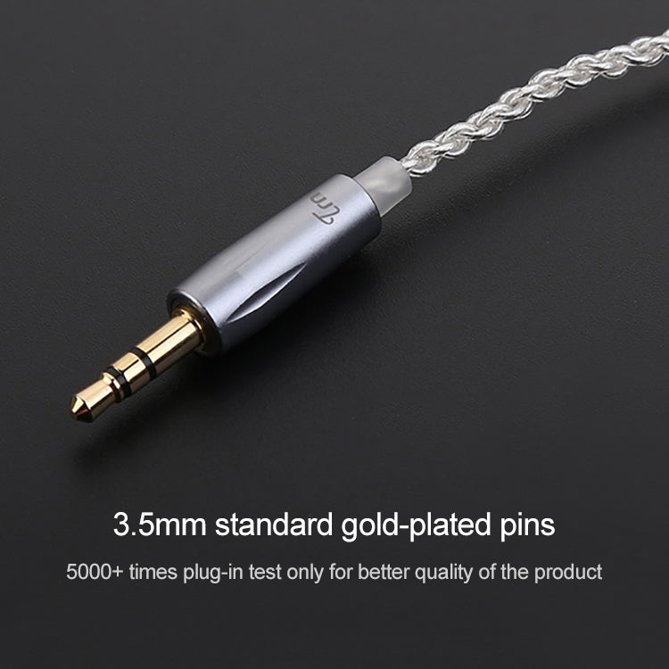 สายอัพเกรดเคเบิลหูฟังชุบเงิน TRN พร้อมการเชื่อมต่อ A2DC สำหรับหูฟัง TRN V10 V20, A2DC