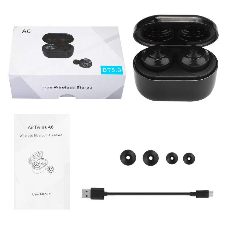 BTH-A6 หูฟังบลูทูธไร้สาย Bluetooth 5.0 พร้อมกล่องชาร์จแม่เหล็ก, BTH-A6