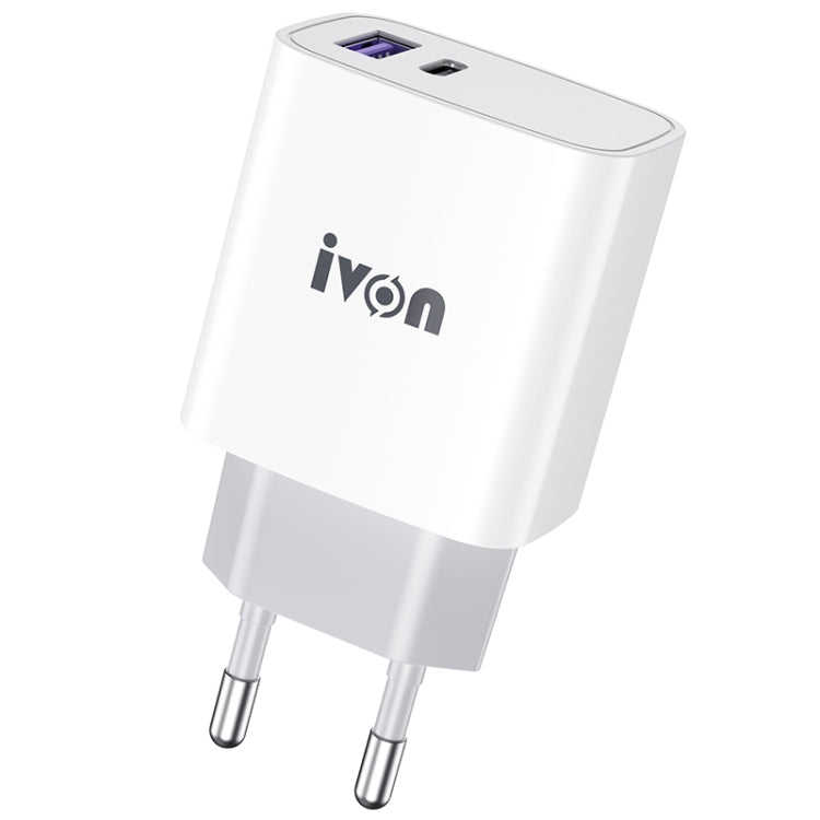IVON AD52 18W USB-C / Type-C + USB พอร์ตคู่ ชาร์จเร็ว PD