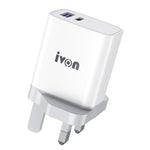 IVON AD52 18W USB-C / Type-C + USB พอร์ตคู่ ชาร์จเร็ว PD