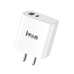 IVON AD52 18W USB-C / Type-C + USB พอร์ตคู่ ชาร์จเร็ว PD