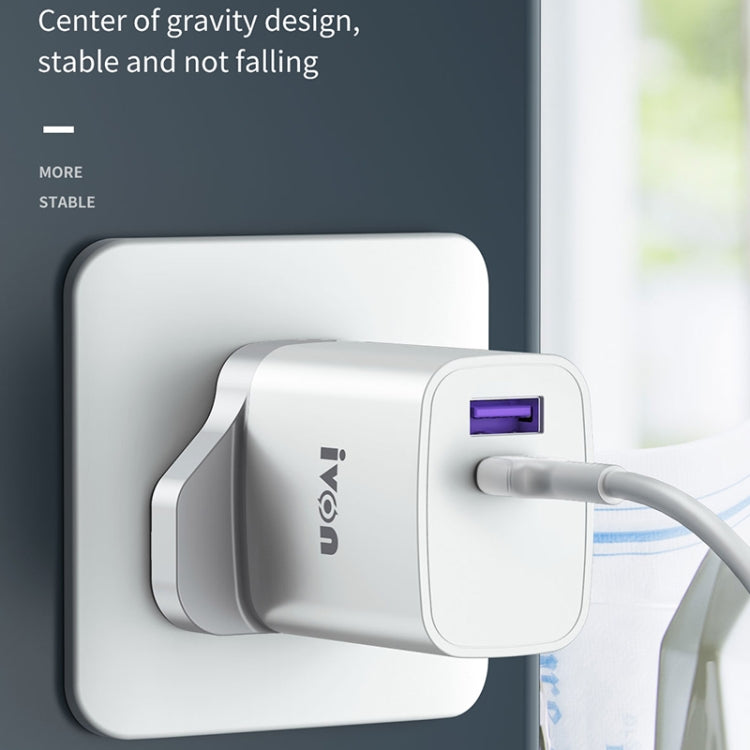 IVON AD52 18W USB-C / Type-C + USB พอร์ตคู่ ชาร์จเร็ว PD