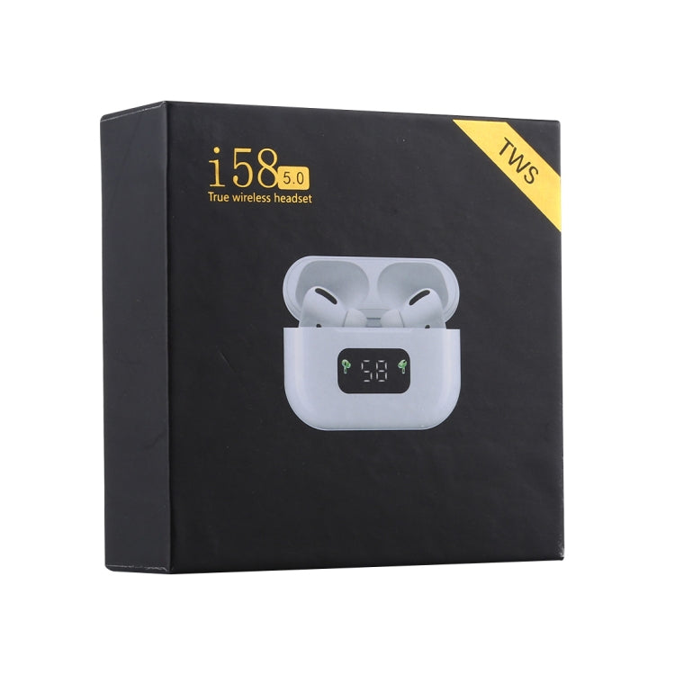 หูฟังบลูทูธไร้สาย i58 TWS Bluetooth 5.0 แบบสัมผัส สำหรับอุปกรณ์ระบบ IOS พร้อมกล่องชาร์จแม่เหล็กและจอดิจิทัลอัจฉริยะ รองรับ Siri