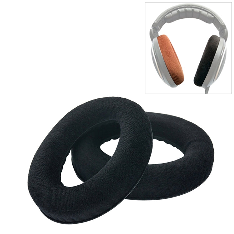 2 ชิ้น สำหรับ Sennheiser HD515 / HD555 / HD595 / HD598 / HD558 / PC360 ปลอกหูฟังผ้าฟลานเนลทดแทนพร้อมสำลีปรับเสียง สีดำกำมะหยี่, สีน้ำตาลกำมะหยี่