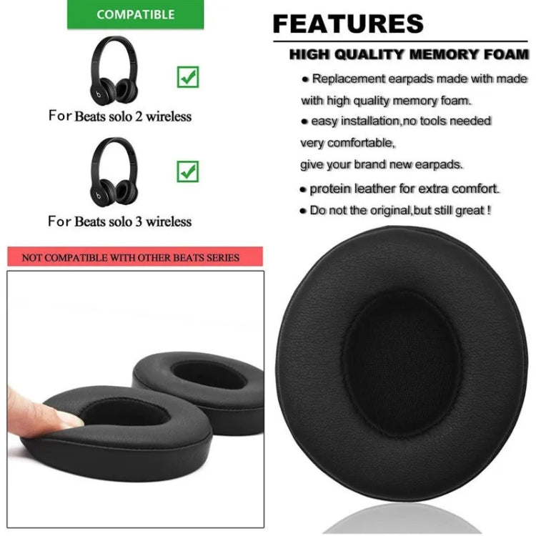 ปลอกหูฟังฟองน้ำอ่อน 1 คู่ สำหรับ Beats Solo 2.0 / 3.0 รุ่นบลูทูธ