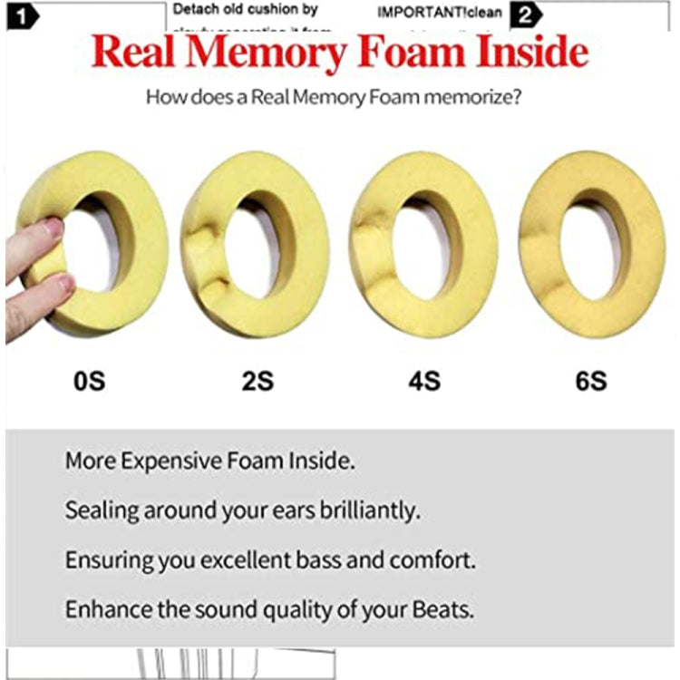 ปลอกหูฟังฟองน้ำอ่อน 1 คู่ สำหรับ Beats Solo 2.0 รุ่นมีสาย
