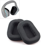 2 ชิ้น สำหรับ Logitech G633 G933 ฝาครอบเบาะหูฟัง Earmuffs แทนที่ พร้อมตาข่าย (หนัง), ตาข่ายสีดำ, หนังสีดำ