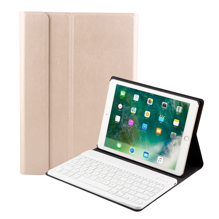 FT-1030 คีย์บอร์ด Bluetooth 3.0 ABS ลายแปรง + เคสแท็บเล็ตหนังลายผิวสำหรับ iPad Air / Air 2 / iPad Pro 9.7 นิ้ว พร้อมปรับมุมได้สามระดับ / แม่เหล็ก / ฟังก์ชันพักเครื่อง, FT-1030D