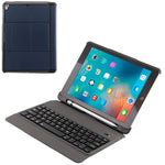 T-201 คีย์บอร์ด Bluetooth 3.0 ถอดแยกได้บางพิเศษ + เคสแท็บเล็ตหนังลายหนังแกะสำหรับ iPad Air / Air 2 / iPad Pro 9.7 นิ้ว รองรับการปรับมุมได้หลายระดับ, T-201