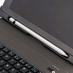 T-201 คีย์บอร์ด Bluetooth 3.0 ถอดแยกได้บางพิเศษ + เคสแท็บเล็ตหนังลายหนังแกะสำหรับ iPad Air / Air 2 / iPad Pro 9.7 นิ้ว รองรับการปรับมุมได้หลายระดับ, T-201
