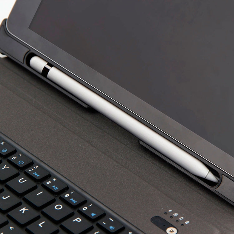 T-201 คีย์บอร์ด Bluetooth 3.0 ถอดแยกได้บางพิเศษ + เคสแท็บเล็ตหนังลายหนังแกะสำหรับ iPad Air / Air 2 / iPad Pro 9.7 นิ้ว รองรับการปรับมุมได้หลายระดับ, T-201