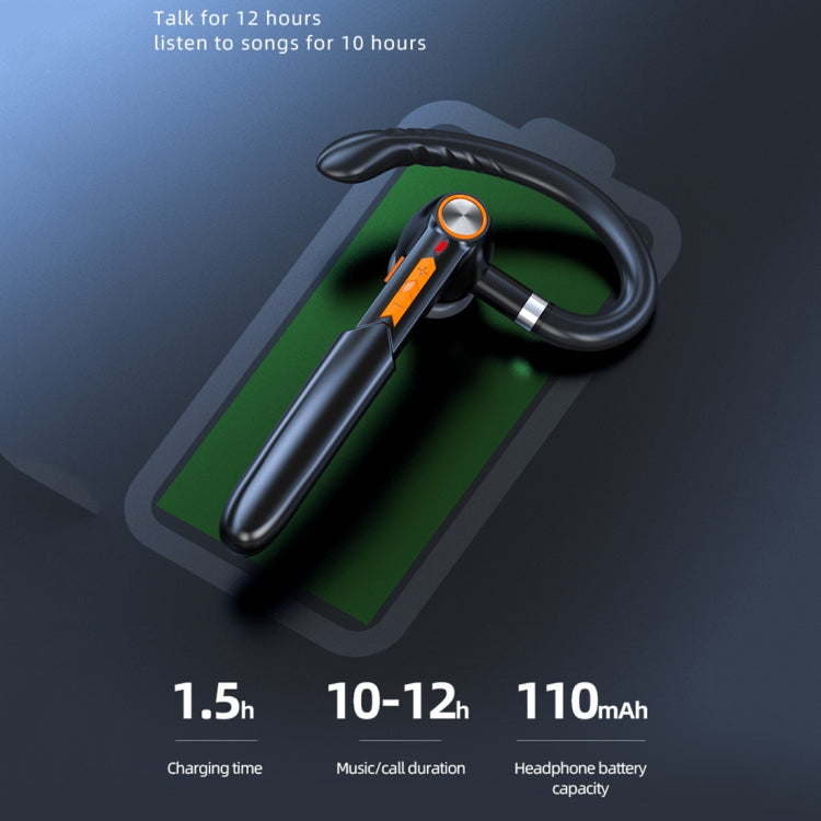 ME-100 หูฟังบลูทูธ True Stereo 5.0 รุ่นหมุนได้สำหรับธุรกิจ แบบแขวนหู