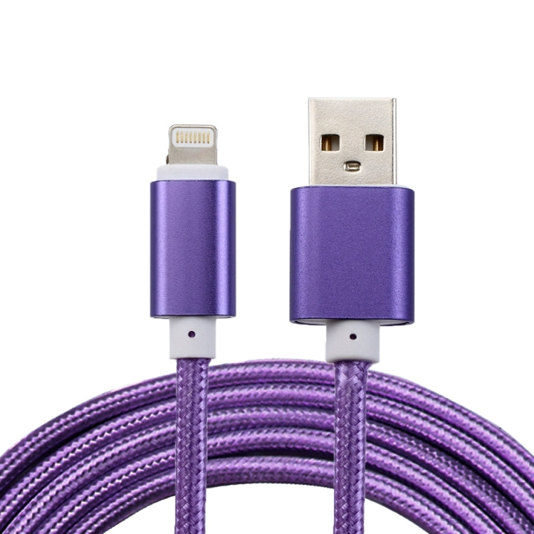 สายชาร์จถักสไตล์ทอ ความยาว 2 เมตร หัวโลหะ 84 แกน 8 พิน เป็น USB 2.0 สำหรับข้อมูลและชาร์จ