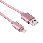 สายชาร์จถักสไตล์ทอ ความยาว 2 เมตร หัวโลหะ 84 แกน 8 พิน เป็น USB 2.0 สำหรับข้อมูลและชาร์จ