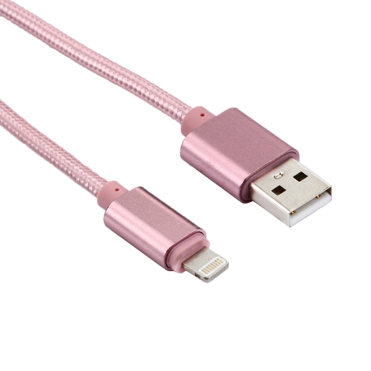 สายชาร์จถักสไตล์ทอ ความยาว 2 เมตร หัวโลหะ 84 แกน 8 พิน เป็น USB 2.0 สำหรับข้อมูลและชาร์จ