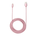 สายชาร์จถักสไตล์ทอ ความยาว 2 เมตร หัวโลหะ 84 แกน 8 พิน เป็น USB 2.0 สำหรับข้อมูลและชาร์จ